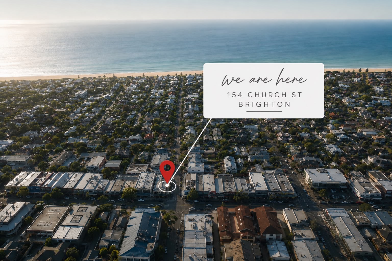 Aerial view of Brighton with scon. located at 154 Church Street